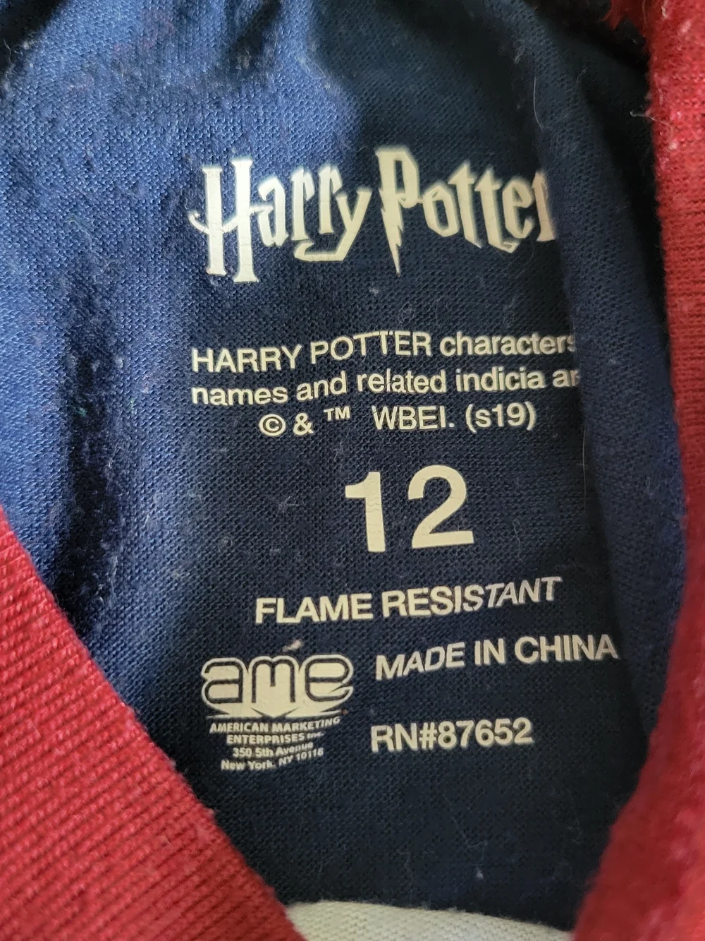 Warner Bros. Kids' Blue, Gray, Red and Yellow Harry Potter Pajama Set